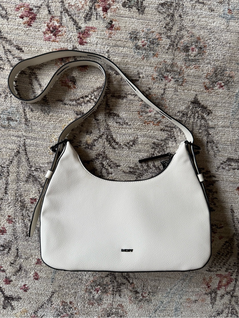 DKNY Off-White Leather Shoulder Hobo